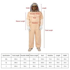 Professional Full Beekeeping Suit Protective Bee Heavy Duty with Gloves XXL NEW