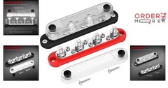 Bus Bar Terminal Block Copper Stainless Steel 4x M8 Stud 12V-48V Marine