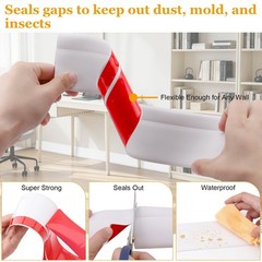 Self-Adhesive Flexible Baseboard Molding Trim – 40 Ft Vinyl Wall Base for