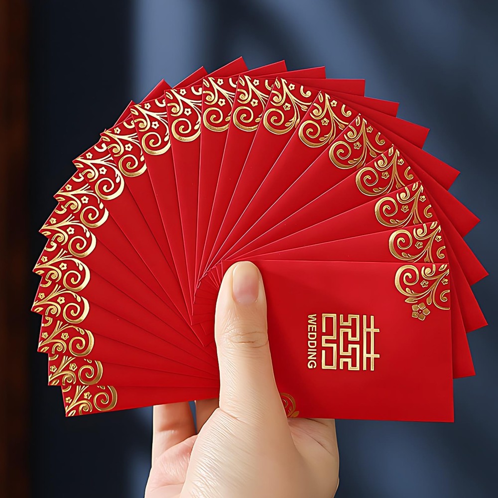 Mini Chinese Wedding Red Envelopes, Approximately 45 Pack, Traditional Floral…