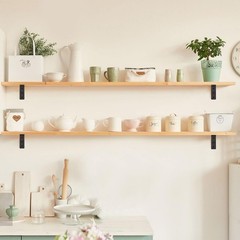 4 Pack Heavy Duty Floating Shelf Brackets, Black Metal L Wall Brackets, DIY I…