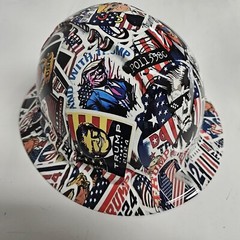full brim hard hat custom hydro dipped IN TRUMP 2024 STICKER BOMB TRUMP NEW