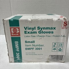 Basic BMPF3001 Vinyl Synmax Exam Gloves – Small. 1,000 Pack