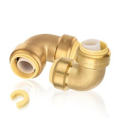 2 PCS 1 Inch x 1 Inch Pushfit 90 Degree Elbow Connect Brass PEX Copper CPVC