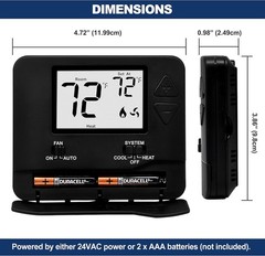ELECTECK Non-Programmable Digital Thermostat for Home, up to 1 Heat/1 Black