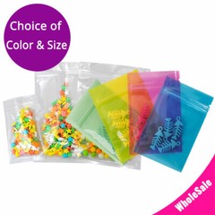 Assorted Sizes & Colors Glossy Flat-Lying Plastic Mylar Zip Lock Pouch Bag