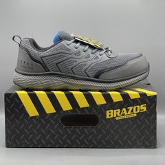 Men’s Work Shoes 8 Steel Toe Water Repellent Safety Sneakers Brazos