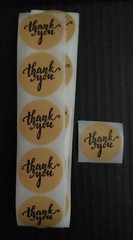 Gold Thank You 500 sticker labels 1.5″ black .01 One Cent Each Appreciation