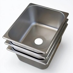 3-Compartment Drop-in Concession Sink Kit w Strainers & Stickers (Large)