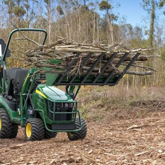 21″ Fork Length 4000LBS Clamp-On Debris Forks For 60″ Buckets Skid Steers Heavy