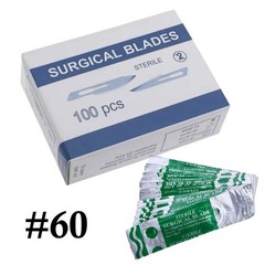 100Pcs Dental Surgical Blade Sterile Carbon Steel Scalpel #10/11/15/22/24/60