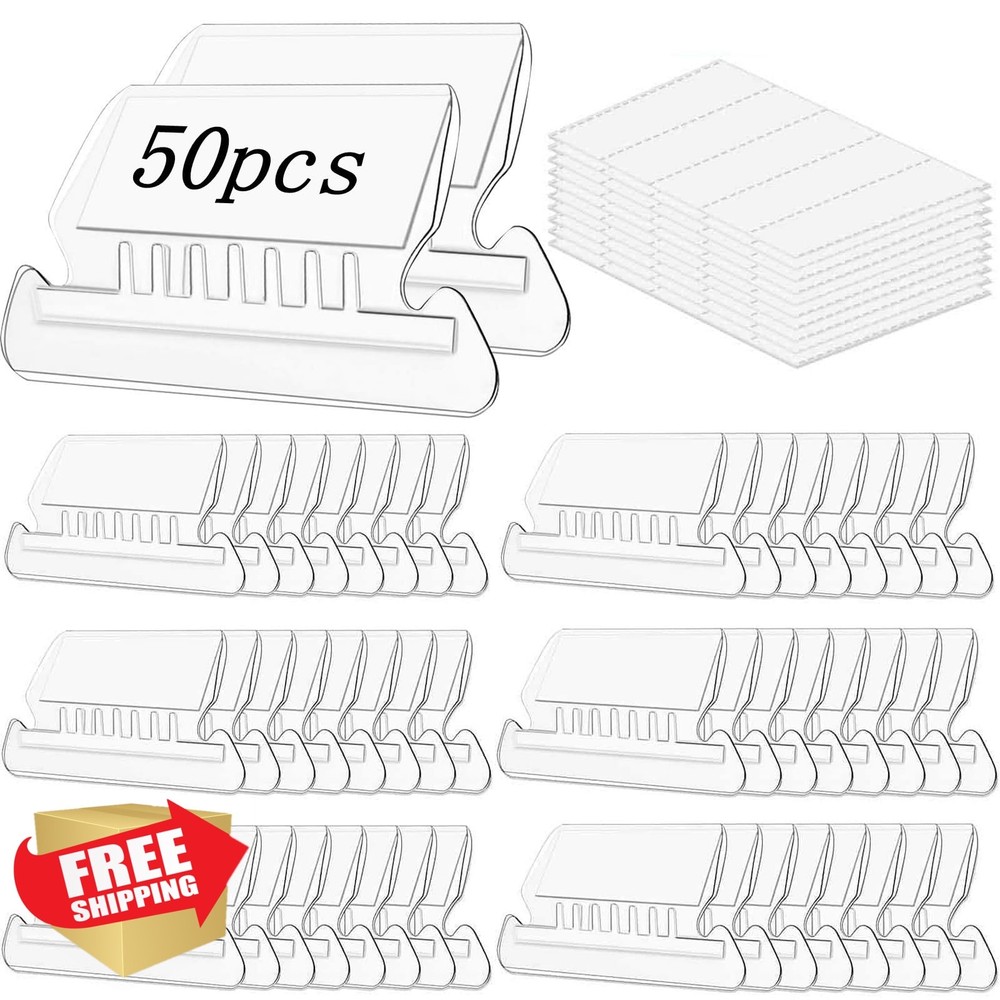 JIMROLA Hanging Folder Labels Clear 2in
