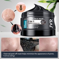JVR Peel Off Face Mask, Blackhead 4.23 Fl Oz (Pack of 1), Black Mask 4.23oz