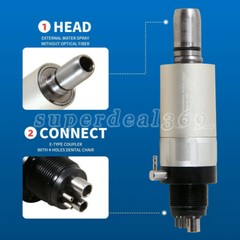Dental Low Speed Handpiece Push Contra Angle Straight Air Motor 4/2Hole /Kit YX