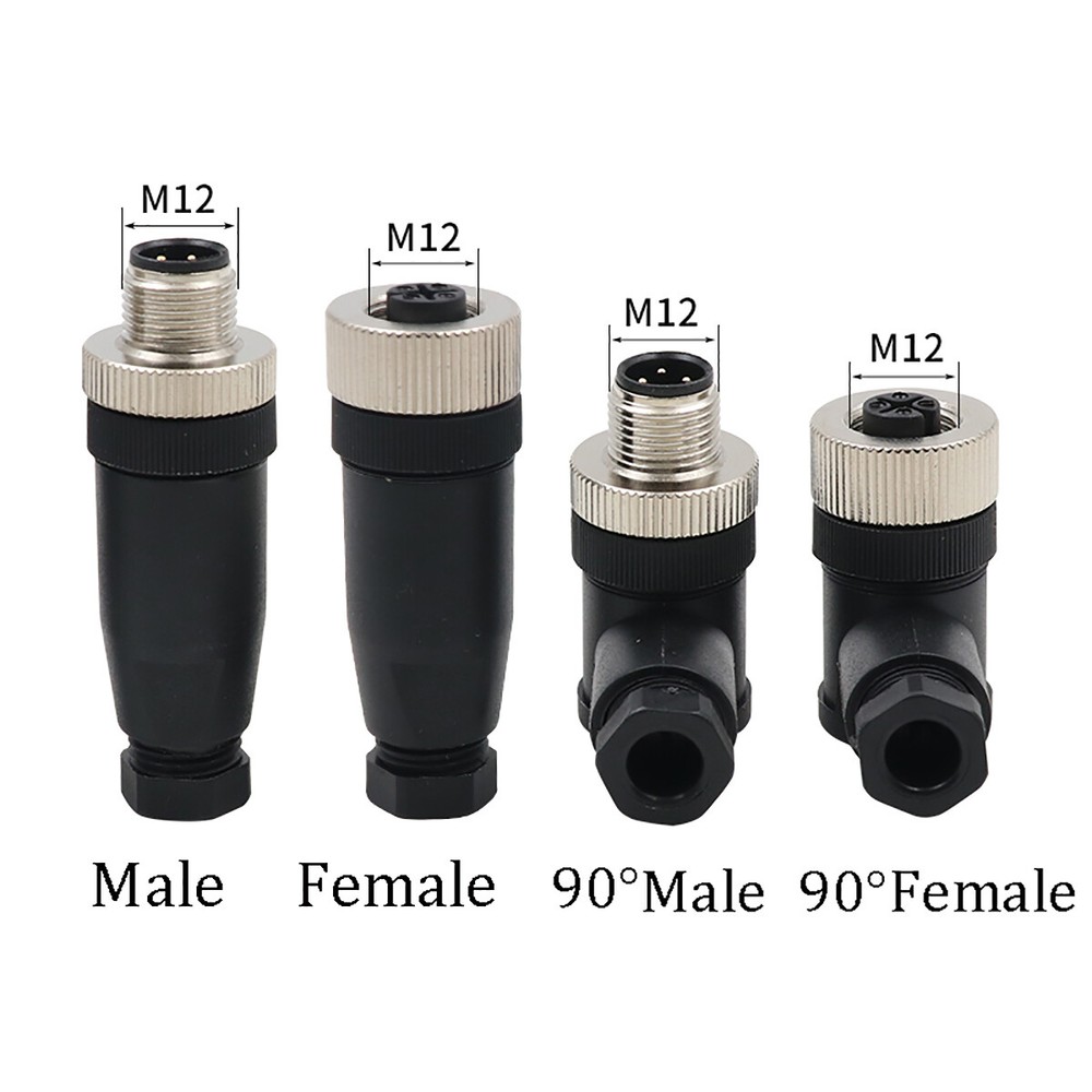 PG7 M12 Sensor Connector 4/5/8/12 Pin Male/Female Straight/Right Angle Plug IP67