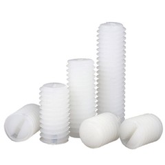White Plastic Nylon Flat Point Grub Screws Slotted Head Socket Set Screw DIN 916