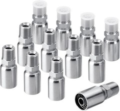 12 Pack 1/2″ NPTF Hydraulic Hose End Fittings, 1/2″ I.D. Hose x 1/2″ NPTF Male