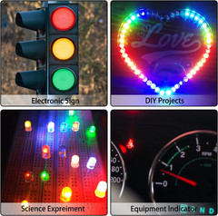 600Pcs 3mm 5mm LED Light Emitting Diodes Assortment Kit Round Diffused Led Circu