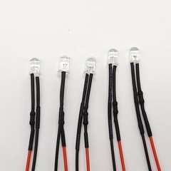 Candle Flicker 3mm 3V 5V 6V 9V 12V 24V 36V 48V Lens Wired LEDS Various Colours