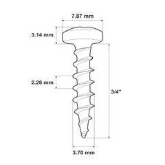 100 Pack #8 x 3/4″ Coarse Deep Thread Pan Head Screws Black Phosphate – Wood MDF