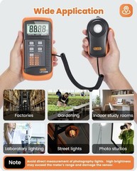 Dr. Meter LX1330B Digital Lux Light Meter 0.1-200,000 Lux Measurement Range