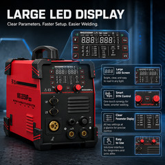 ARCCAPTAIN MIG205MP PLUS MIG Welder 9 IN 1 iControl MIG/Cut/TIG/Stick/Clean/Spot