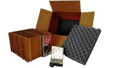 Hard Drive Shipping Box 20 COUNT Slotted Storage Kit – 3.5″ HDD WITH Tray Caddy