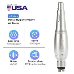 Dental 360° Swivel Hygiene Prophy Handpiece Air Motor 4:1 Cone 4 Holes 4000 rpm