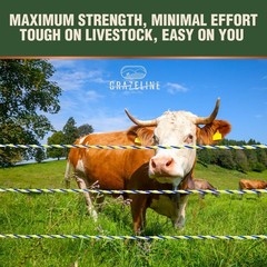 9-Strand Electric Fence Polywire 1640 ft, Tinned Copper & Stainless Steel, 0….