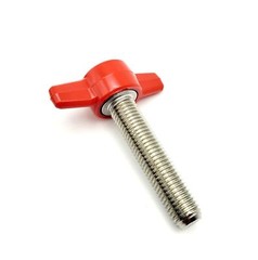 5/16″-24 Thumb Screw Bolts Fine Thread with Red Tee Wing Butterfly Clamping Knob