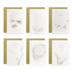 5 x 7 in Floral Cards, Cardstock Flower with 3D Sketch Appearance, Blank Stat…