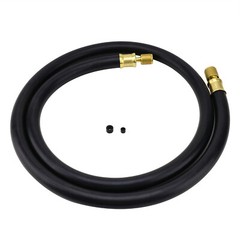Refrigerant Hose, Black, 6′, 1/2″ Diameter, Connects 3/8″ to 1/4″ Fitting