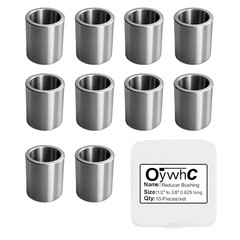 10 Pc Stainless Steel Reducer Bushing Spacer 1/2″ to 3/8″ Standoff Adapter