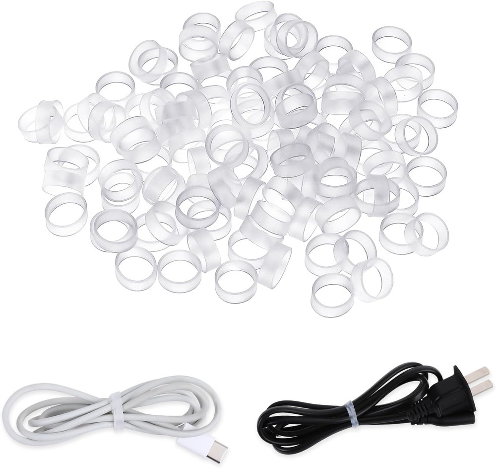 200 Pieces 0.5 Inch Small Elastic Silicone Rubber Bands Clear Strong