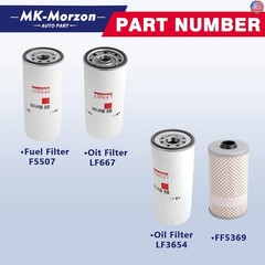 LF667(X2) LF3654 FF5507 FF5369 Fuel Oil Filter Kit Compatible with Volvo D12