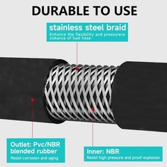 14FT Fuel Transfer Hose 3/4″ NPT 300 PSI Swivel Gas Diesel Pump Hose
