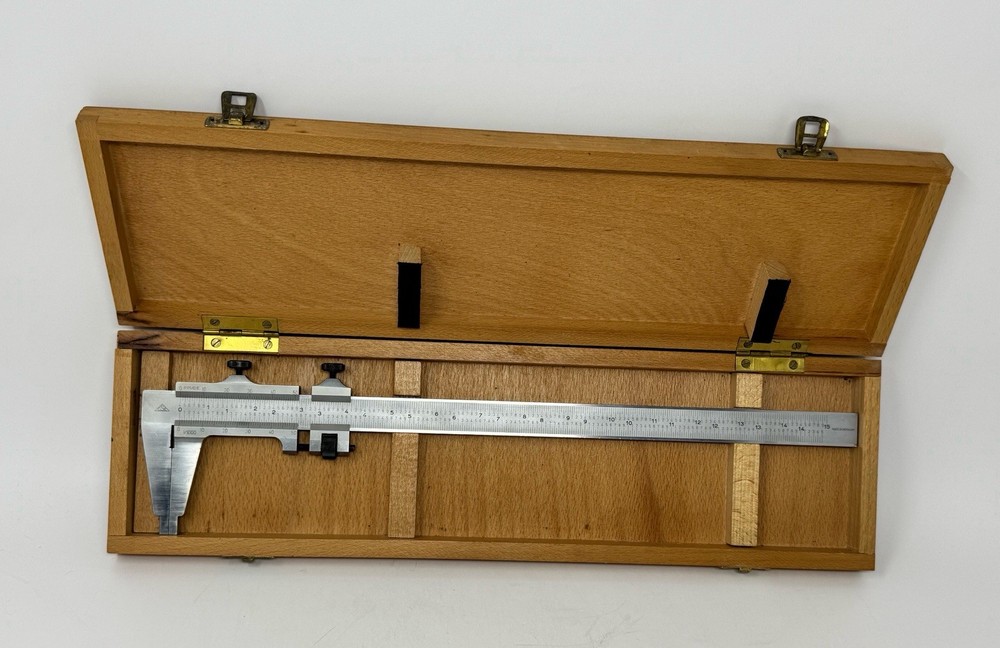 CSE 15″ Vernier Calipers Made in Germany in Wooden Box
