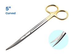 Scissors Surgical 5″ Curved Gold Plated Handle Tungsten Carbide ARTMAN