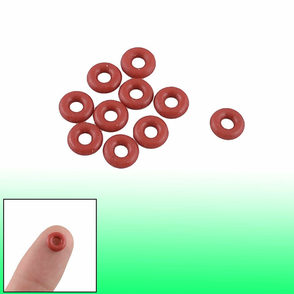 8 mm x 3 mm x 2,5 mm O-förmige Ringe aus rotem Gummi Öldichtungsscheiben 10 Stk