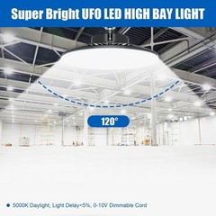150W UFO LED High Bay Light Dimmable Commercial Warehouse Shop Light 5000K