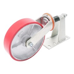 U-Shaped Bolts 8 Inch Gate Castor Wheels 800lbs 360 Degree Red Fence Gate Wheel