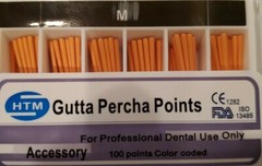 Gutta Percha Points Accessory HTM M Medium Box of 120 Dental Root Canal