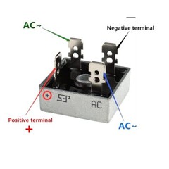 5/10Pcs 1000V 50A Metal Case Single Phase Diode Bridge Rectifier KBPC5010