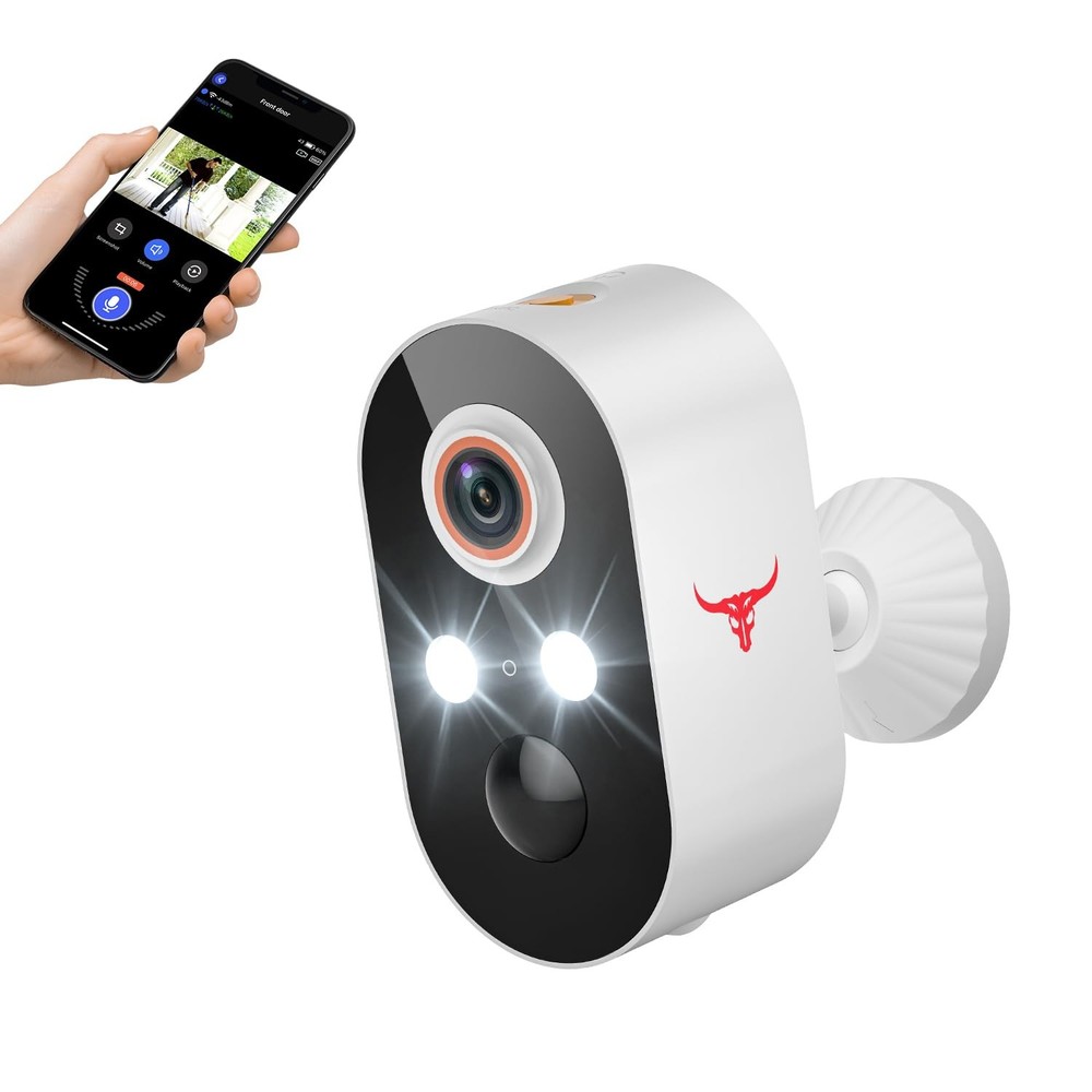 Wireless 1080P Security Camera, Color Night Vision, 120° View, ABS Housing