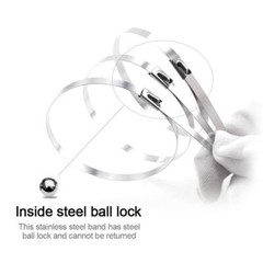 100 PCS 6″-20″ Metal Zip Ties Stainless Steel Heavy Duty Self-Locking Cable Ties