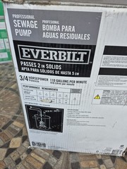 Everbilt ESE60W-HD 3/4 HP Submersible Sewage Pump Float 110 GPM 115V 2″
