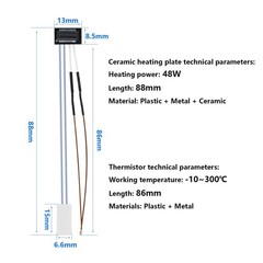 2 Pack Ceramic Heater & Thermistor Kits for Bambu Lab P1P/P1S, 24V 48W…