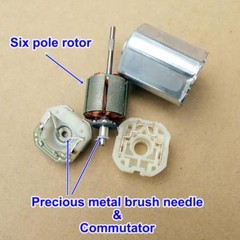 US Stock 5pcs DC 12-18V 14500RPM SF-266SA-1G160 Square 6-Pole Rotor DC Motor