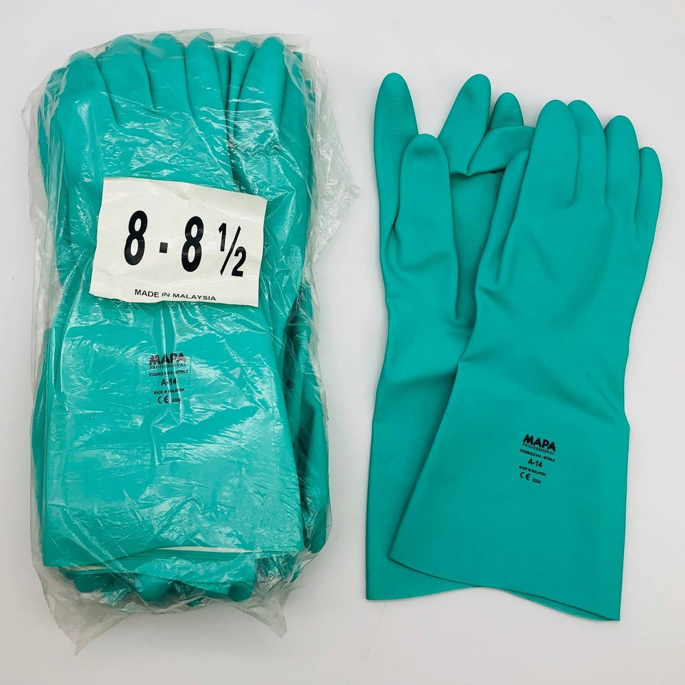 Mapa Stansolv AK22 Work Gloves Sz 8/Med Embossed Nitrile Z Grip 474558 12 Pairs