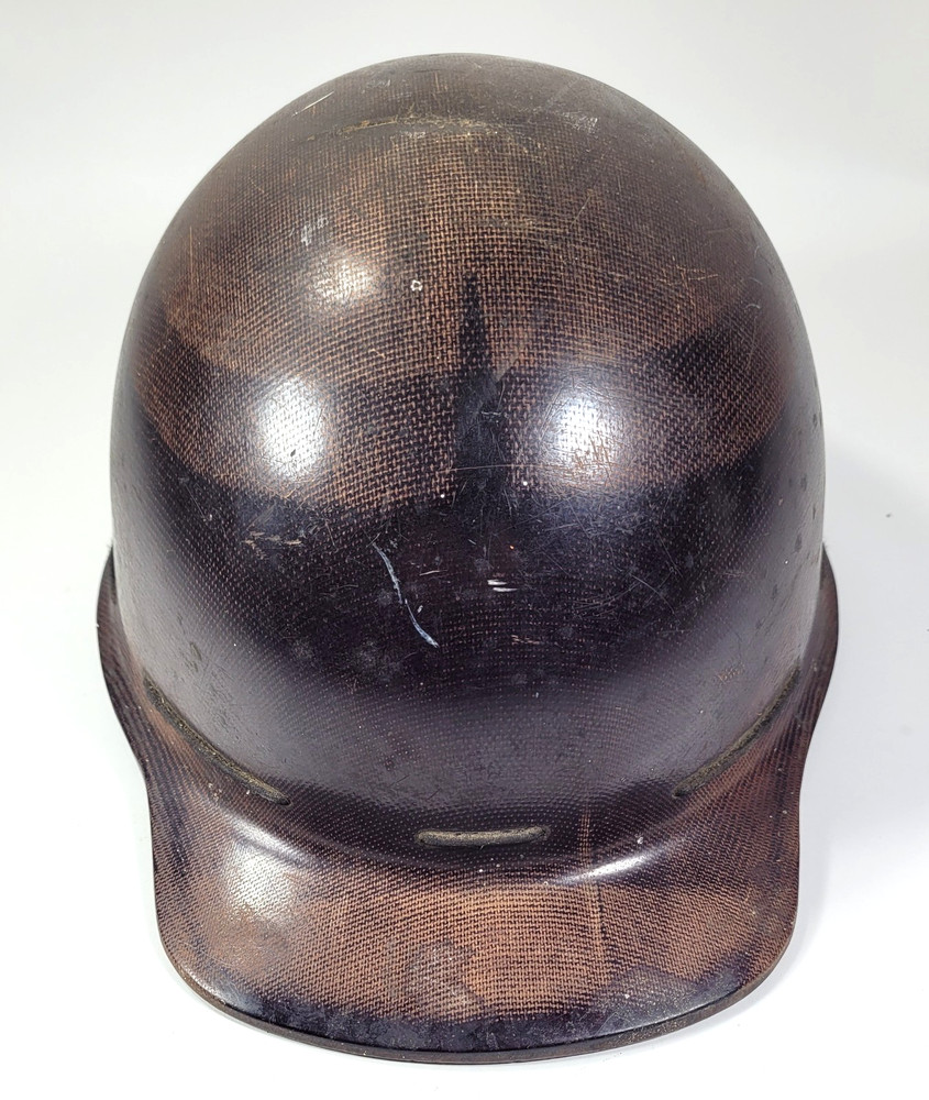 Vintage Brown Fiberglass Hard Hat Safety Helmet